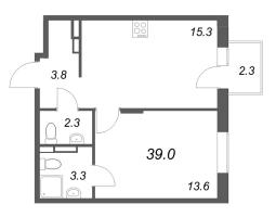 2 ккв (Евро) № 90 Корп.: 3 , Секция 6  в ЖК Экография