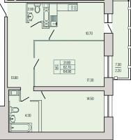 2 ккв № 215 Корп.: 1 , Секция 2  в ЖК Экос