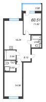3 ккв (Евро) № 125 Корп.: 18 , Секция 3  в ЖК Энфилд
