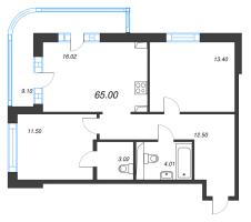 3 ккв (Евро) № 36 Корп.: 21 , Секция 1  в ЖК Энфилд