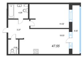 2 ккв (Евро) № 101 Корп.: 21 , Секция 2  в ЖК Энфилд