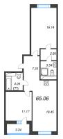 3 ккв (Евро) № 345 Корп.: 18 , Секция 7  в ЖК Энфилд