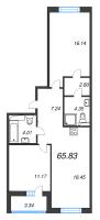 3 ккв (Евро) № 335 Корп.: 18 , Секция 7  в ЖК Энфилд