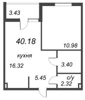 2 ккв (Евро) № 89 Корп.: 20 , Секция 2  в ЖК Энфилд