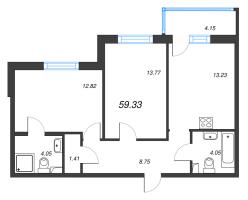 2 ккв № 185 Корп.: 18 , Секция 4  в ЖК Энфилд