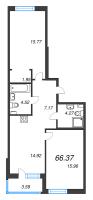 3 ккв (Евро) № 232 Корп.: 18 , Секция 5  в ЖК Энфилд