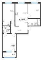 4 ккв (Евро) № 301 Корп.: 18 , Секция 6  в ЖК Энфилд