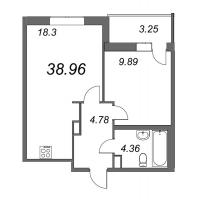 2 ккв (Евро) № 1 Корп.: 26 , Секция 1  в ЖК Энфилд