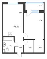 2 ккв (Евро) № 115 Корп.: 18 , Секция 3  в ЖК Энфилд