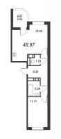 2 ккв (Евро) № 118 Корп.: 25 , Секция 3  в ЖК Энфилд