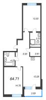 3 ккв (Евро) № 246 Корп.: 18 , Секция 5  в ЖК Энфилд