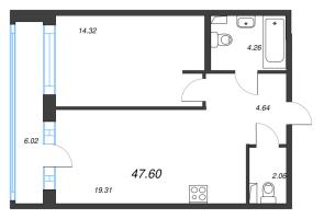 2 ккв (Евро) № 8 Корп.: 21 , Секция 1  в ЖК Энфилд
