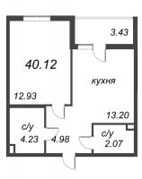 1 ккв № 104 Корп.: 20 , Секция 2  в ЖК Энфилд