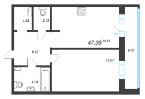 1 ккв № 183 Корп.: 21 , Секция 2  в ЖК Энфилд