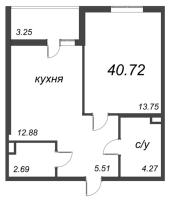 1 ккв № 9 Корп.: 20 , Секция 1  в ЖК Энфилд