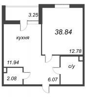 1 ккв № 177 Корп.: 20 , Секция 3  в ЖК Энфилд