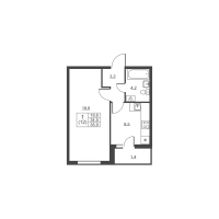 1 ккв № 181 Корп.: 2 , Секция 3  в ЖК Ермак