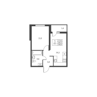 1 ккв № 81 Корп.: 2 , Секция 2  в ЖК Ермак