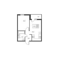2 ккв (Евро) № 189 Корп.: 1 , Секция 3  в ЖК Ермак