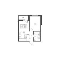 1 ккв № 74 Корп.: 2 , Секция 2  в ЖК Ермак