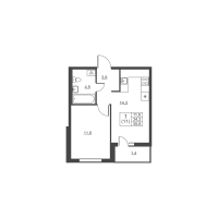 1 ккв № 172 Корп.: 2 , Секция 3  в ЖК Ермак
