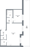 2 ккв (Евро) № 4.1.1 Корп.: 4 , Секция 1  в ЖК Евгеньевский