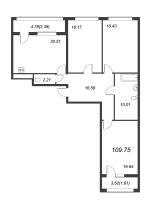 4 ккв (Евро) № 193 Корп.: 3 , Секция 7  в ЖК FAMILIA