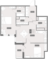 3 ккв (Евро) № 180 Корп.: 1 , Секция 5  в ЖК Фабула