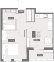 1 ккв № 64 Корп.: 1 , Секция 2  в ЖК Фабула