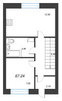 3 ккв № 3 Корп.: 25 , Секция 25  в ЖК Фёдоровское