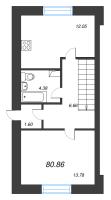 4 ккв № 1 Корп.: 25 , Секция 25  в ЖК Фёдоровское