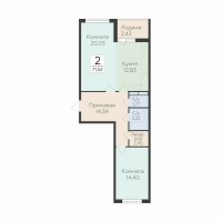 2 ккв № 5 Корп.: 5 , Секция 1  в ЖК Финский квартал