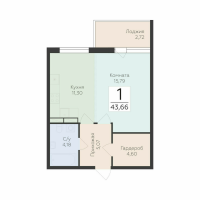 1 ккв № 3 Корп.: 5 , Секция 1  в ЖК Финский квартал