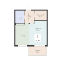 1 ккв № 18 Корп.: 3 , Секция 1  в ЖК Финский квартал