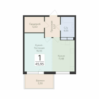 1 ккв № 52 Корп.: 5 , Секция 2  в ЖК Финский квартал