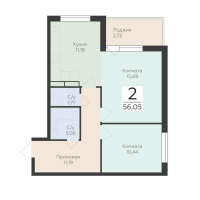 2 ккв № 44 Корп.: 5 , Секция 2  в ЖК Финский квартал