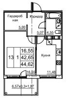 1 ккв № 52 Корп.: 3 , Секция 2  в ЖК Финский квартал