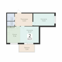 2 ккв № 45 Корп.: 5 , Секция 2  в ЖК Финский квартал