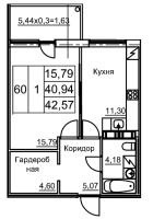1 ккв № 10 Корп.: 4 , Секция 1  в ЖК Финский квартал