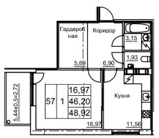 1 ккв № 7 Корп.: 4 , Секция 1  в ЖК Финский квартал