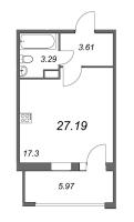 Студия № 44 Корп.: 2 , Секция 11  в ЖК FoRest Аквилон