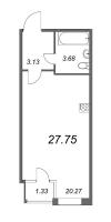 Студия № 317 Корп.: 1В , Секция 3  в ЖК FoRest Аквилон