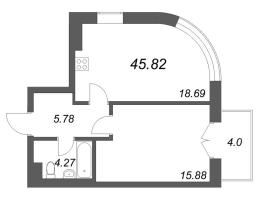2 ккв (Евро) № 86 Корп.: 1 , Секция 5  в ЖК Фонтанка 130