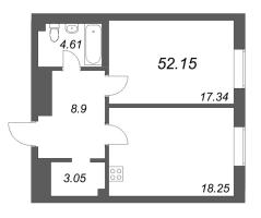 2 ккв (Евро) № 85 Корп.: 1 , Секция 5  в ЖК Фонтанка 130
