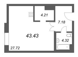 Студия № 96 Корп.: 1 , Секция 5  в ЖК Фонтанка 130
