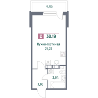 Студия № 504 Корп.: 2 , Секция 6  в ЖК Фотограф