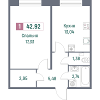 1 ккв № 2 Корп.: 2 , Секция 1  в ЖК Фотограф