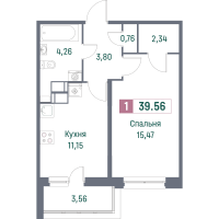 1 ккв № 639 Корп.: 1 , Секция 6  в ЖК Фотограф