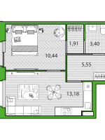 1 ккв № 163 Корп.: 4.1.2 , Секция 4.1.2  в ЖК Friends