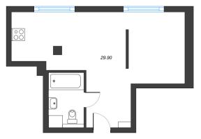 Студия № 317 Корп.: 1 , Секция 1  в ЖК GLER